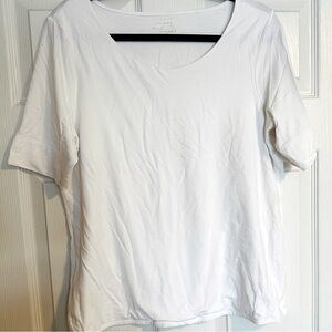Chico’s | The Ultimate Tee White Double Layer T-Shirt | Size 2/L